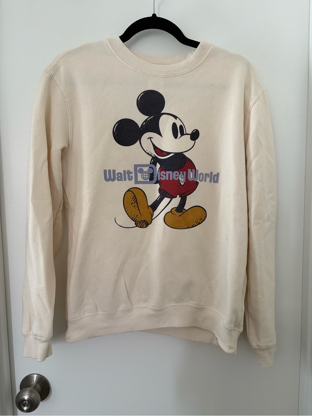 Disney Cream Crewneck with Vintage Mickey Graphic